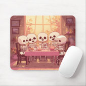 Schattige Skeleton Dinner Party - Mousepad Muismat (Met muis)