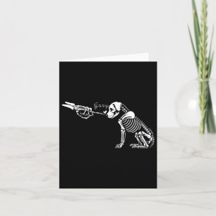 Schattige Skeleton Hand Boop Dog Funny Halloween 1 Kaart
