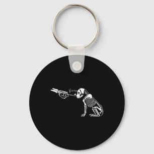 Schattige Skeleton Hand Boop Dog Funny Halloween 1 Sleutelhanger