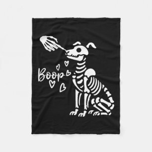 Schattige Skeleton Hand Boop Dog Funny Halloween Fleece Deken