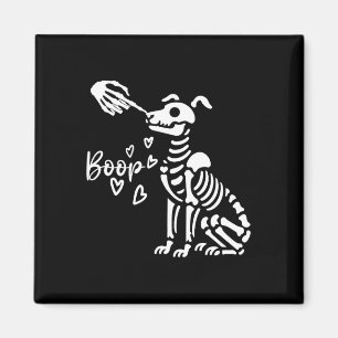 Schattige Skeleton Hand Boop Dog Funny Halloween Magneet