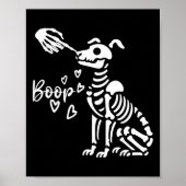 Schattige Skeleton Hand Boop Dog Funny Halloween Poster (Voorkant)