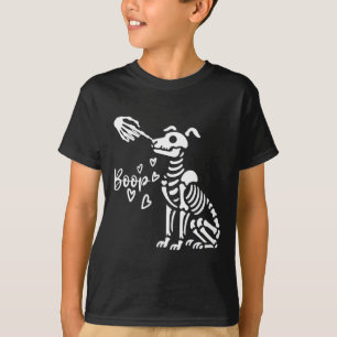 Schattige Skeleton Hand Boop Dog Funny Halloween T-shirt