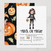 Schattige Skeleton Kind op Halloween in kostuum Kaart (Voorkant / Achterkant)