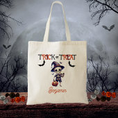 Schattige Skeleton Kind Trick or treat Halloween Tote Bag
