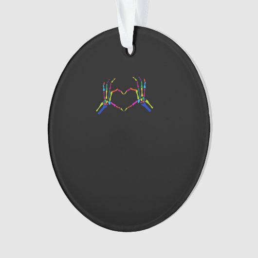 Schattige Skeleton Sign Kleurrijke Halloween Class Ornament (voorkant)