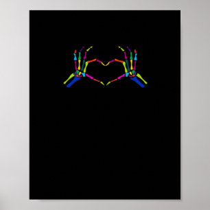 Schattige Skeleton Sign Kleurrijke Halloween Class Poster