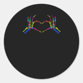 Schattige Skeleton Sign Kleurrijke Halloween Class Ronde Sticker (Voorkant)