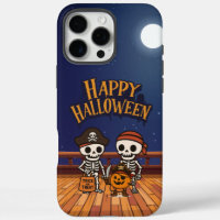 schattige skeletten en pompoen Halloween