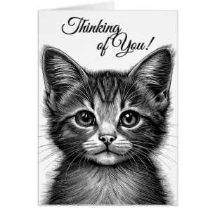 Schattige sketch van Young Cat Blank Inside