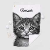 Schattige sketch van Young Cat Personal Golfhanddoek (Insitu)