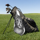 Schattige sketch van Young Cat Personal Golfhanddoek (Groen)