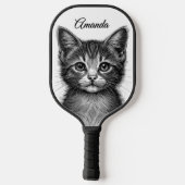 Schattige sketch van Young Cat Personal Pickleball Paddle (Achterkant)