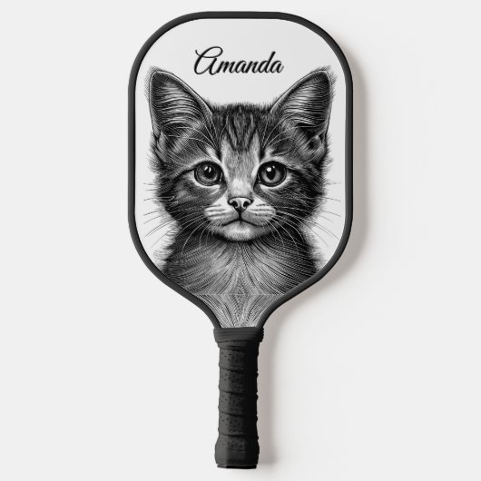 Schattige sketch van Young Cat Personal Pickleball Paddle (Achterkant)