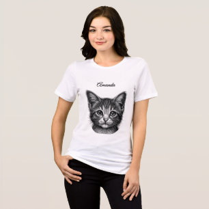 Schattige sketch van Young Cat Personal Tri-Blend Shirt