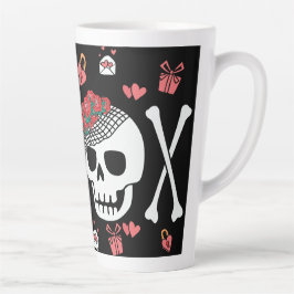 Schattige Skully Valloween Valentijn XOXO Latte Mok