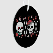 Schattige Skully Valloween Valentijn XOXO Ornament (voorkant)