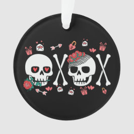 Schattige Skully Valloween Valentijn XOXO Ornament