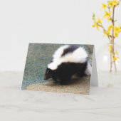 Schattige Skunk-Wenskaart Kaart (Gele Bloem)