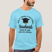 Schattige Sky Blue Afstuderen gepersonaliseerd Afs T-shirt (Voorkant)