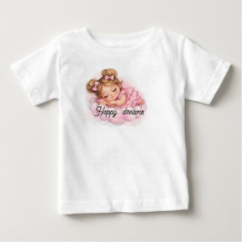 Schattige Slaande Baby Meisje op Roze Wolk Kunst