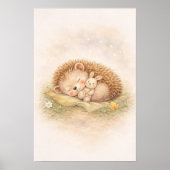 Schattige Slaande Egel Neutrale Kinderkamer Poster (Voorkant)