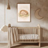 Schattige Slaande Egel Neutrale Kinderkamer Poster