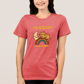 Schattige Slaande Kat – Het Universum Kan Wachten, Tri-Blend Shirt