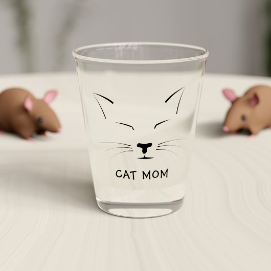 Schattige Slaande Kitty Kat Moeder Naam Shot Glas