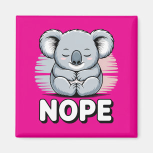 Schattige Slaande Koala “Nee” Grappige Cartoon Magneet