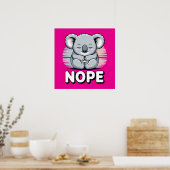 Schattige Slaande Koala “Nee” Grappige Cartoon Poster (Keuken)