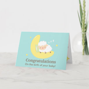 Schattige Slaande Lam Congratulations Baby Pasgebo Kaart