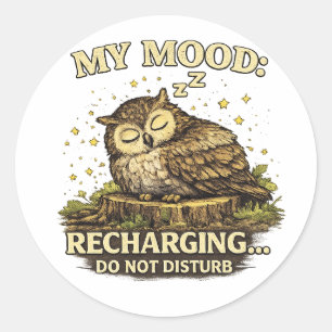 Schattige Slaande Uil Vintage Retro Bosdier Ronde Sticker