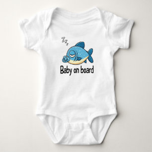 Schattige Slaande Vis met Fopspeen Baby aan Boor Romper