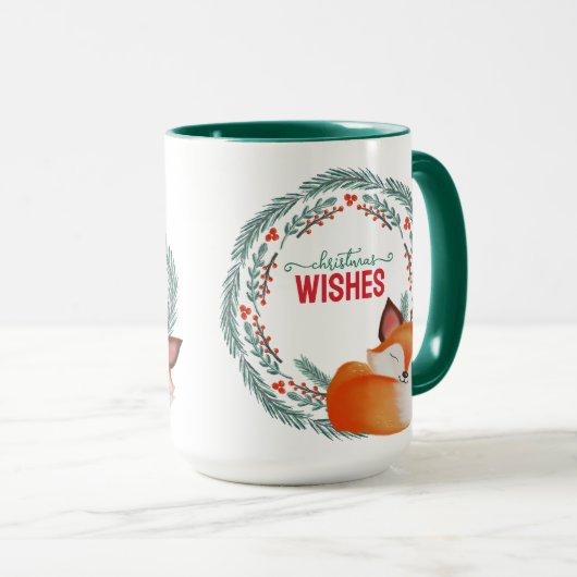 Schattige Slaande Vos Kerstmis Mok (Voorkant rechts)