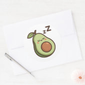 Schattige Slaap Avocado – Transparante Sticker (Envelop)