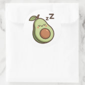 Schattige Slaap Avocado – Transparante Sticker (Tas)
