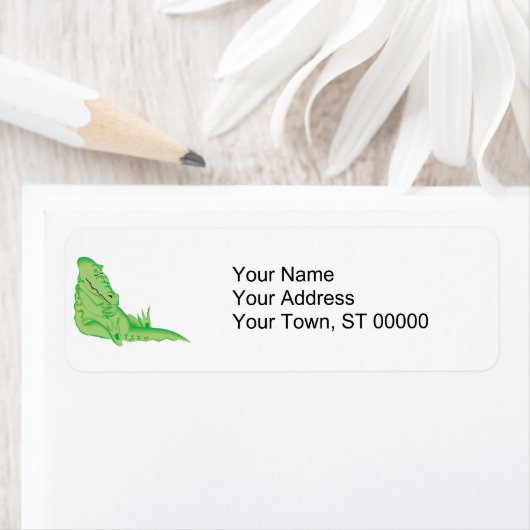 schattige slaapalligator etiket (Insitu)