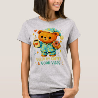 Schattige Slaapbeer Bier Van Koffie Goede Vibes Do T-shirt