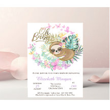 Schattige Slaapdier Luiaard Vlinders Baby Shower
