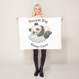 Schattige Slaapdronken Panda op Wolk Waterverf Fleece Deken