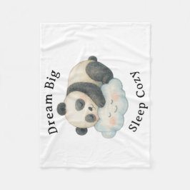 Schattige Slaapdronken Panda op Wolk Waterverf Fleece Deken