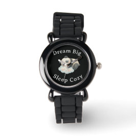 Schattige Slaapdronken Panda op Wolk Waterverf Horloge