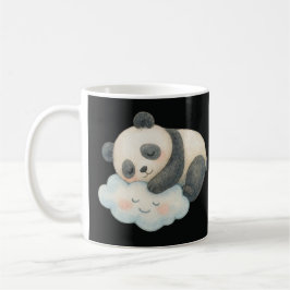 Schattige Slaapdronken Panda op Wolk Waterverf Koffiemok