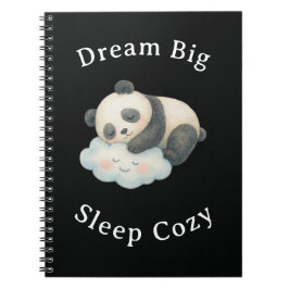 Schattige Slaapdronken Panda op Wolk Waterverf Notitieboek