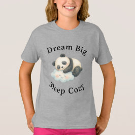 Schattige Slaapdronken Panda op Wolk Waterverf T-shirt