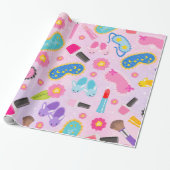 Schattige Slaapfeestje Cadeaupapier (Uitgerold)