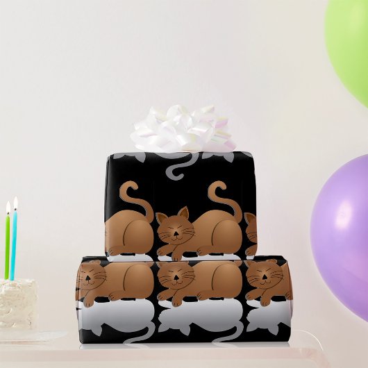 Schattige Slaapkat Cadeaupapier
