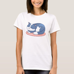 Schattige slaapkat Cartoon T-shirt