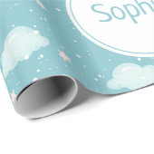 Schattige slaapkonijn op de maan cadeaupapier (Rol Hoek)